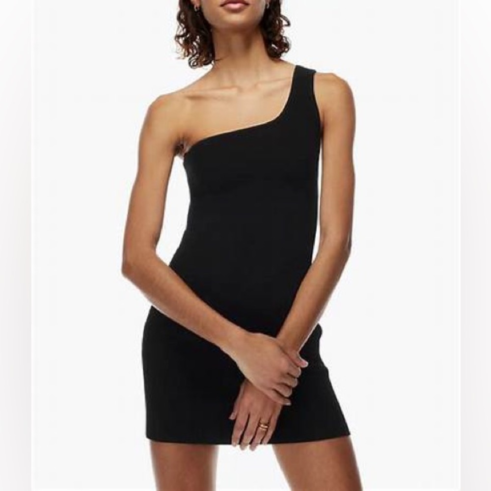 Aritzia One Shoulder Black Mini Dress